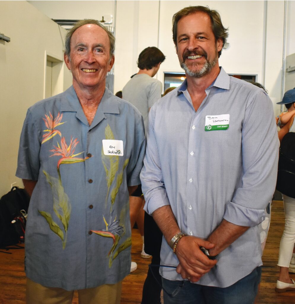 Ron Jackson (left) with Steve Woolworth (right), ETS's current Chief Executive Officer.